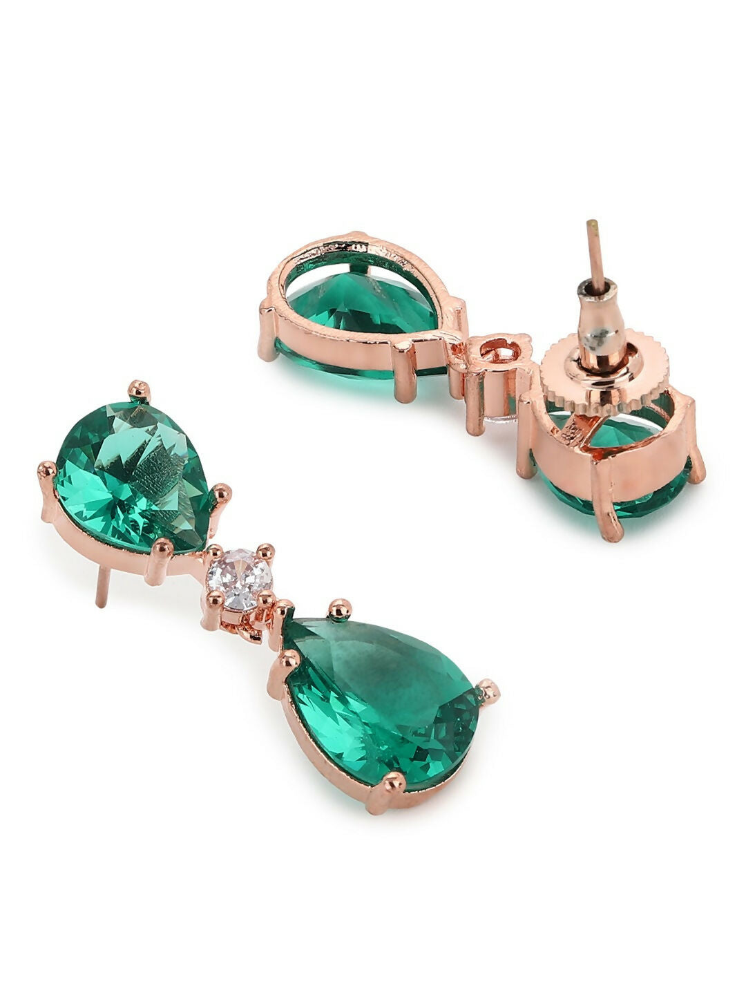 Green Stone Earrings- Ruby Raang