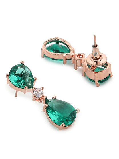 Green Stone Earrings- Ruby Raang