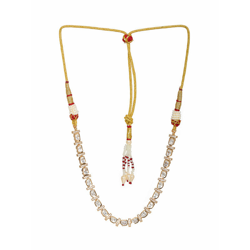 Ruby Raang Presents American Diamond Neckpiece with Kundan