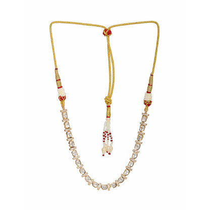 Ruby Raang Presents American Diamond Neckpiece with Kundan