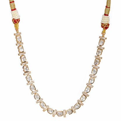 Ruby Raang Presents American Diamond Neckpiece with Kundan