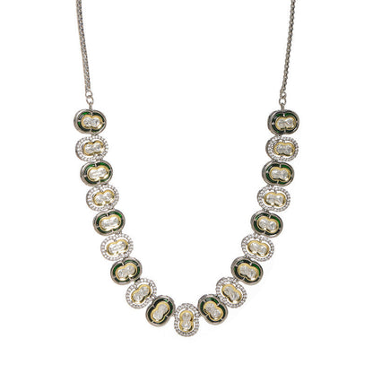 Ruby Raang Presents Mufli Kundan Neckpiece With Meenakari and American Diamonds