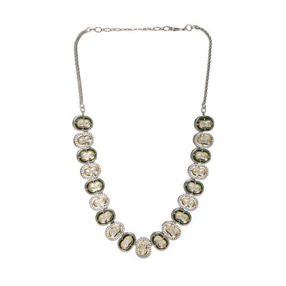 Ruby Raang Presents Mufli Kundan Neckpiece With Meenakari and American Diamonds