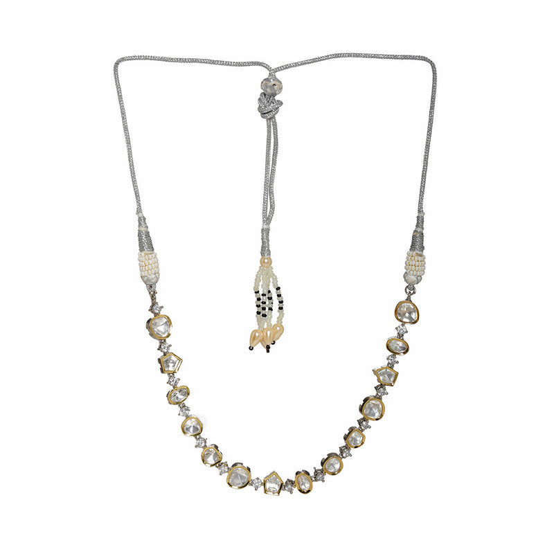 Ruby Raang Presents Silver Kundan And Diamond Neckpiece