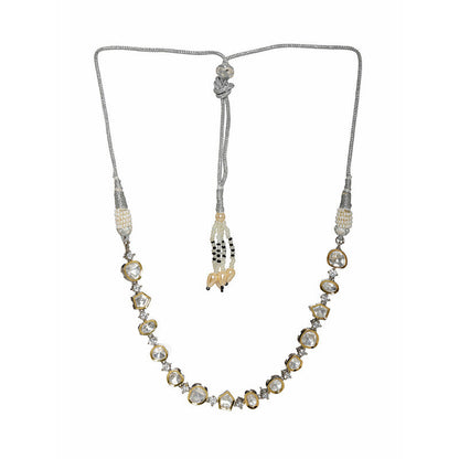Ruby Raang Presents Silver Kundan And Diamond Neckpiece