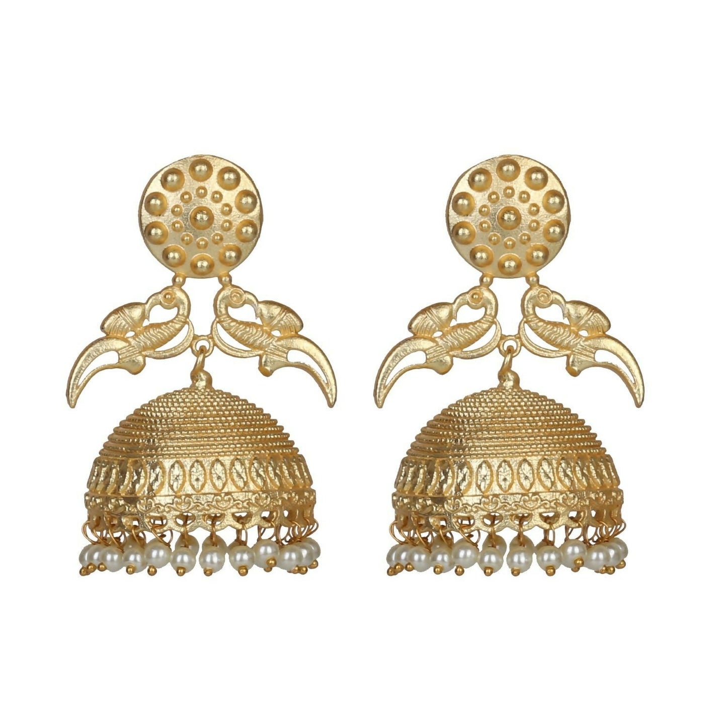 Joban Fashion Women Matte Gold Brass Jhumka
