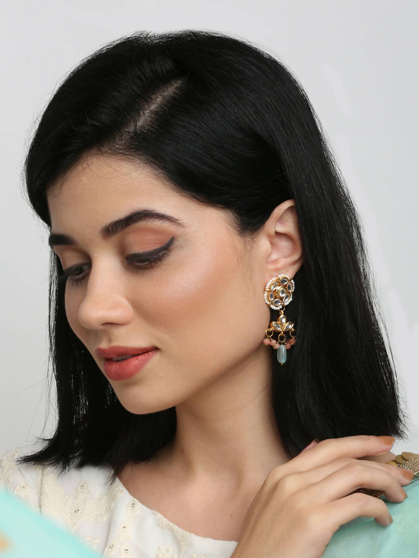 Kundan Earrings - Ruby Raang