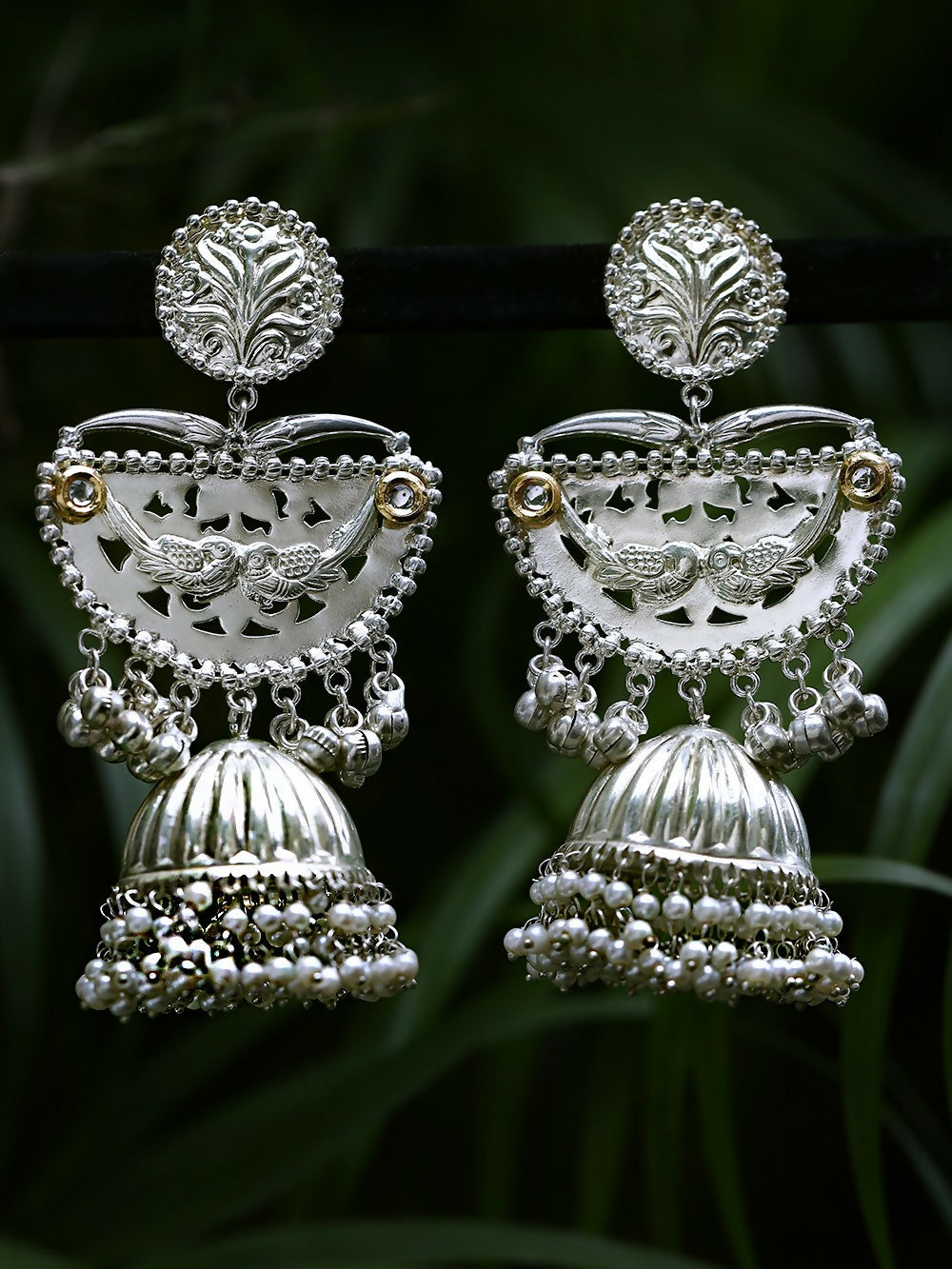 Joban Fashion Women Ghungroo Style Silver Tone Jhumka