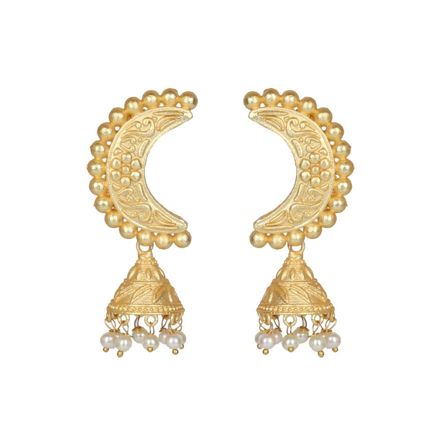 Joban Fashion Women Matte Gold Brass Earrings