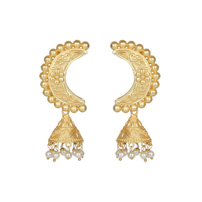 Joban Fashion Women Matte Gold Brass Earrings