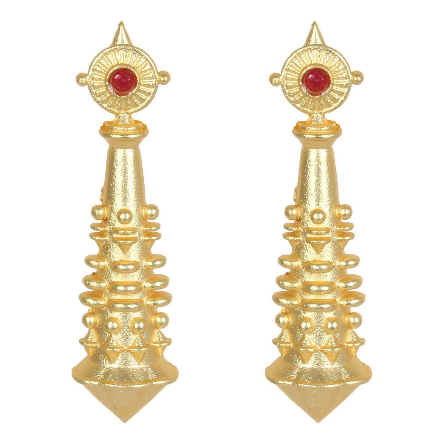 Joban Fashion Women Matte Gold Brass Earrings