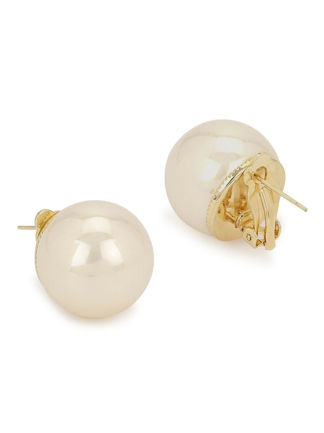 Cream Shine Pearl Studs- Ruby Raang