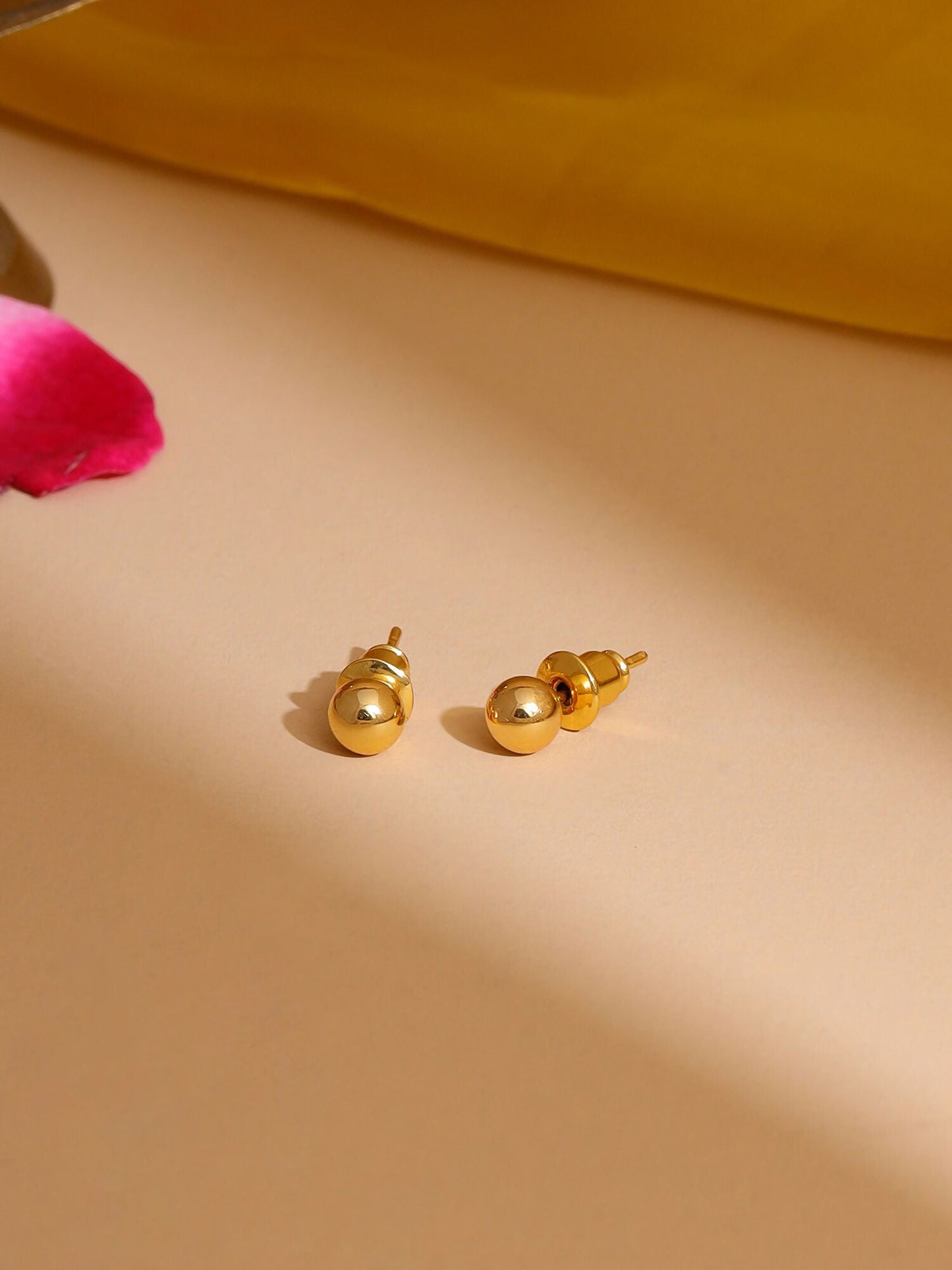 Ruby Raang Golden Round Studs