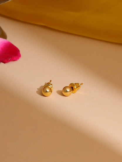 Ruby Raang Golden Round Studs