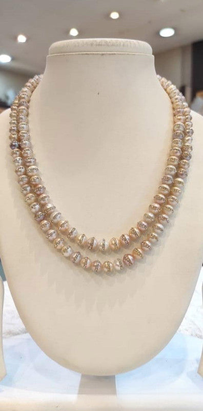 Traditional Pearl Beaded Double Layer Necklace Set