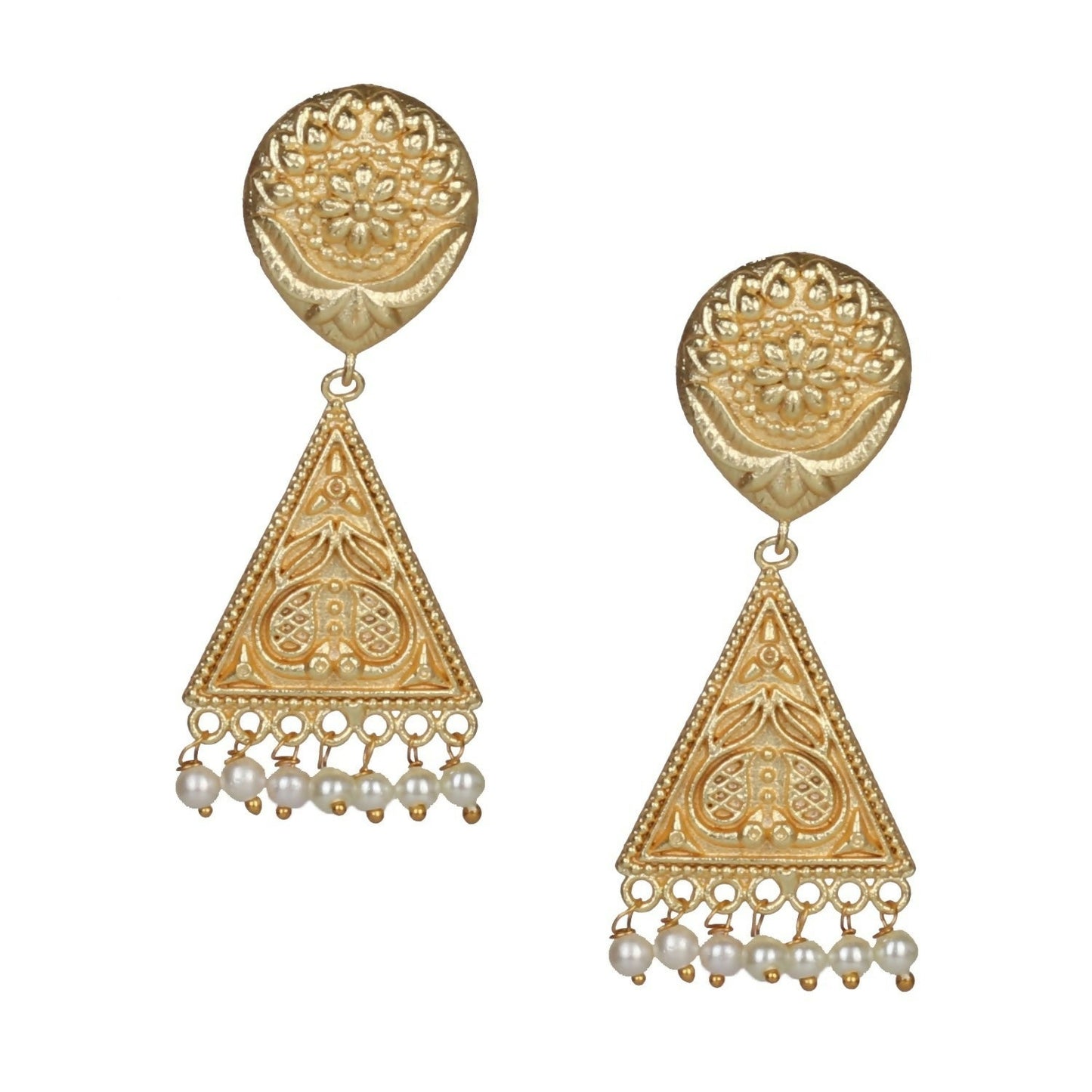 Joban Fashion Women Matte Gold Brass Earrings