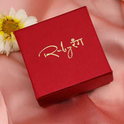 Duet Gold and Meenakari Earrings (Gold) - Ruby Raang