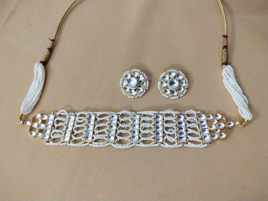 White Kundan Choker Set