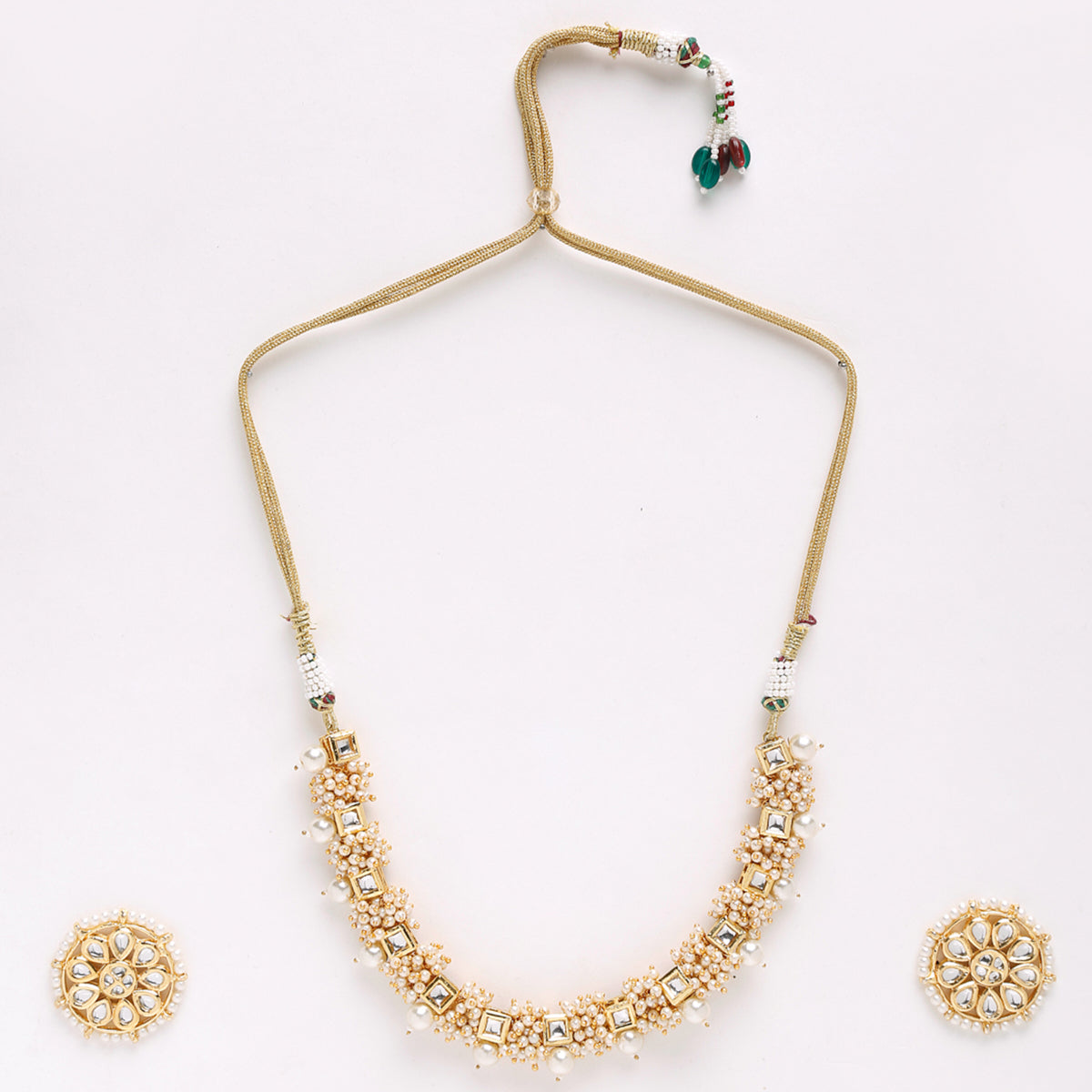 White Pearl Kundan Choker With Studs