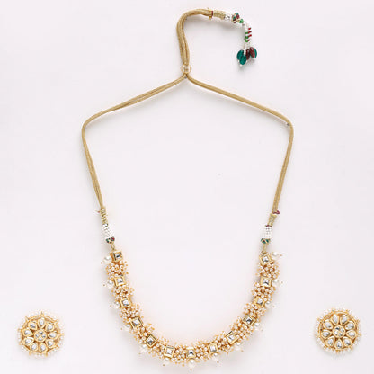 White Pearl Kundan Choker With Studs
