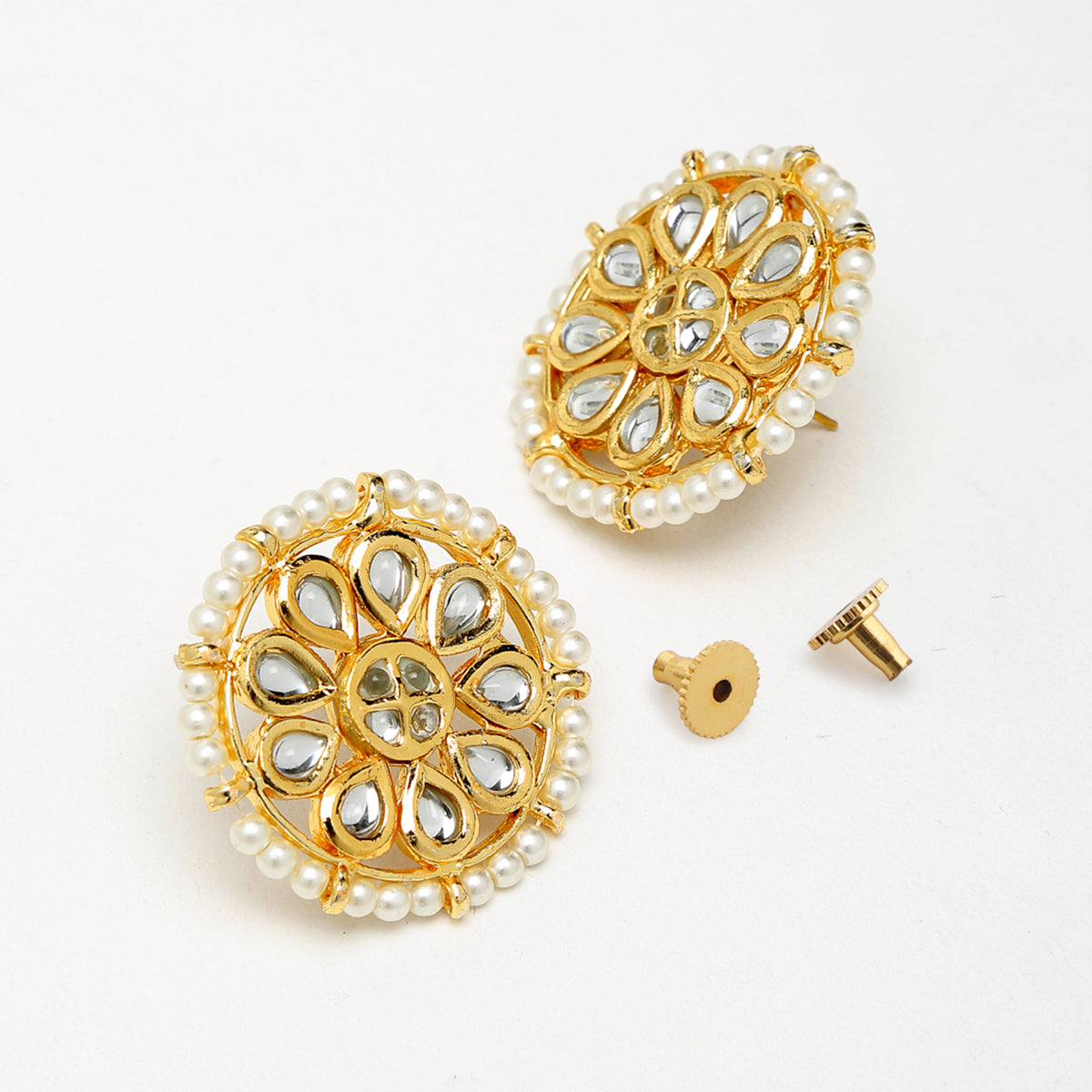 White Pearl Kundan Choker With Studs