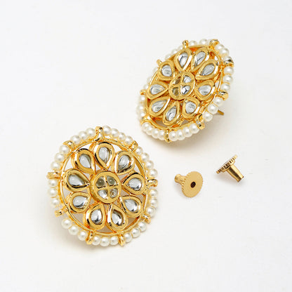 White Pearl Kundan Choker With Studs