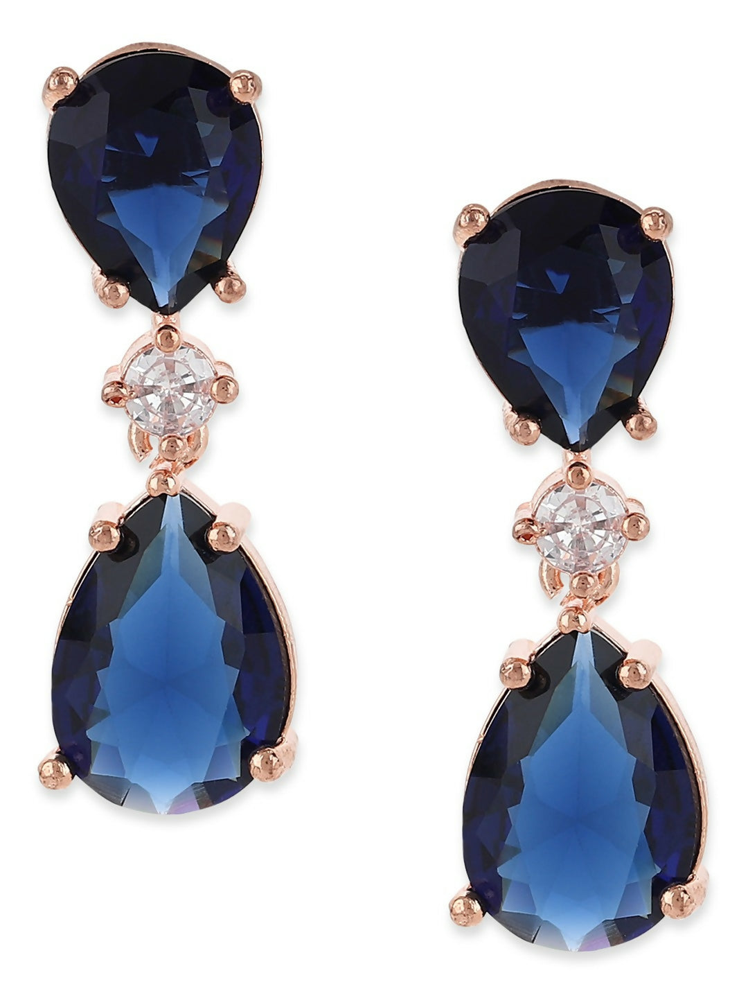 Midnight Blue Stone Earrings- Ruby Raang