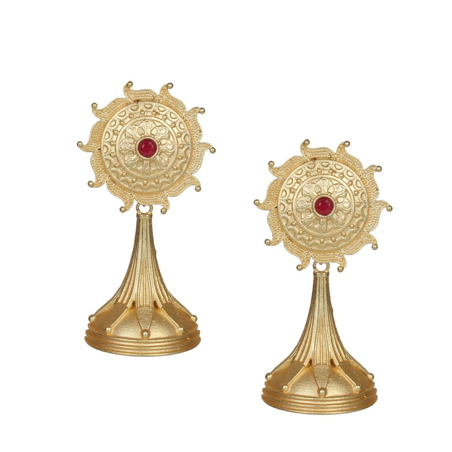 Joban Fashion Women Matte Gold Brass Earrings