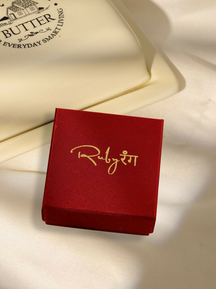 Golden Heart Studs - Ruby Raang