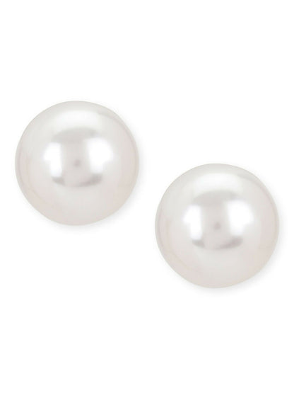 Pearl White Shine Studs- Ruby Raang