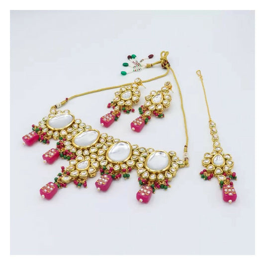 Joban Fashion Multicolor Kundan Work Necklace Set