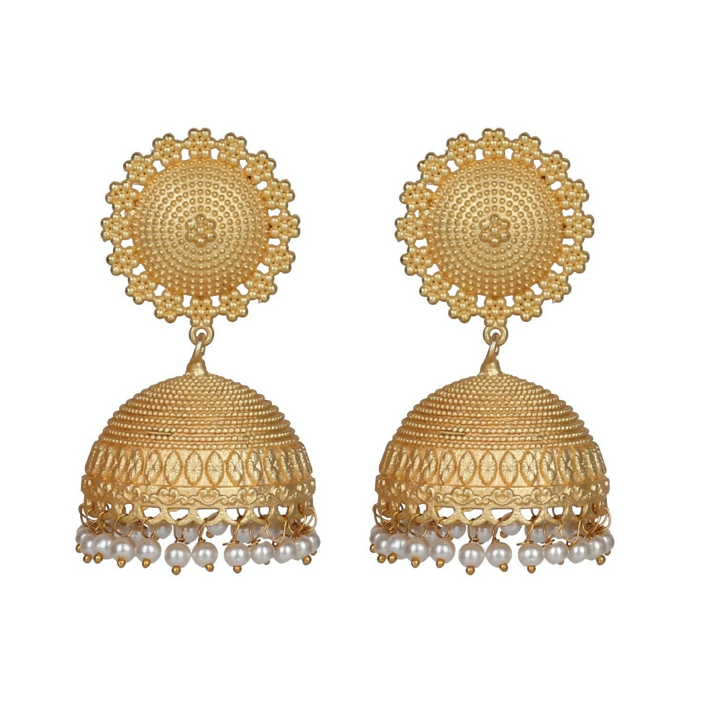 Joban Fashion Women Matte Gold Brass Jhumka